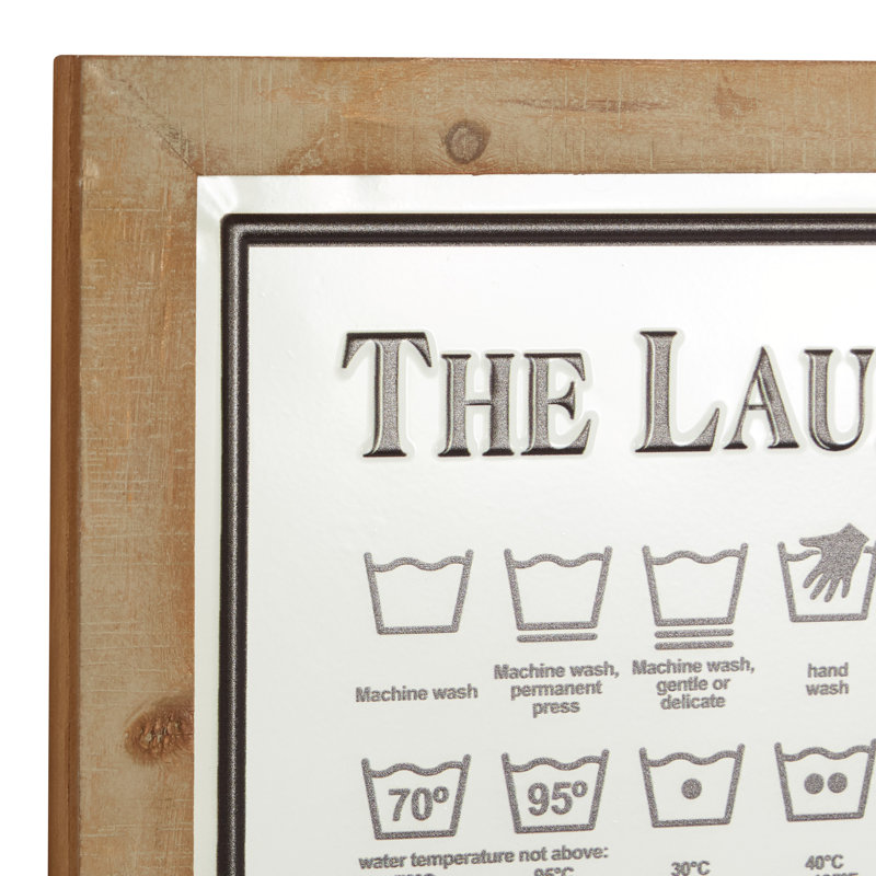 Gracie Oaks Metal and Wood Laundry Guide Wall Décor Wayfair